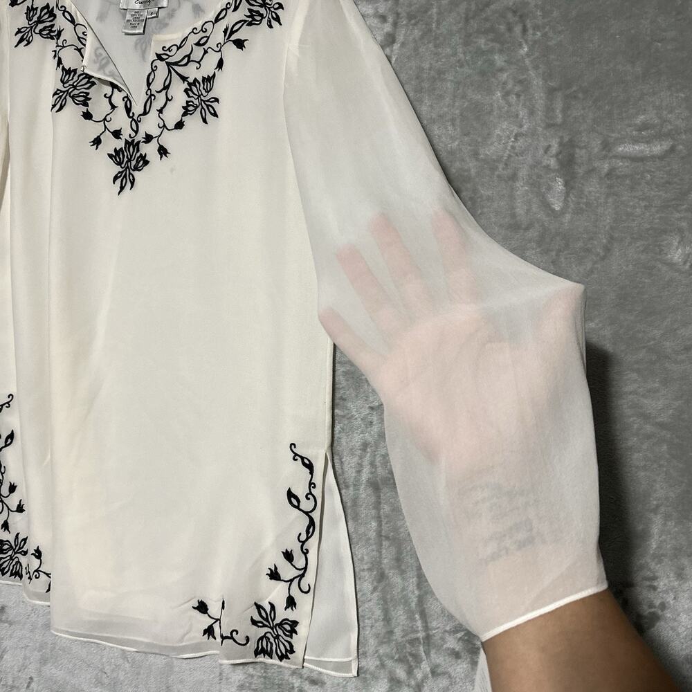 NWT Deadstock 90s Papell Boutique Evening Silk Tunic Womens 8 Ivory Whimsigoth - Picture 10 of 16